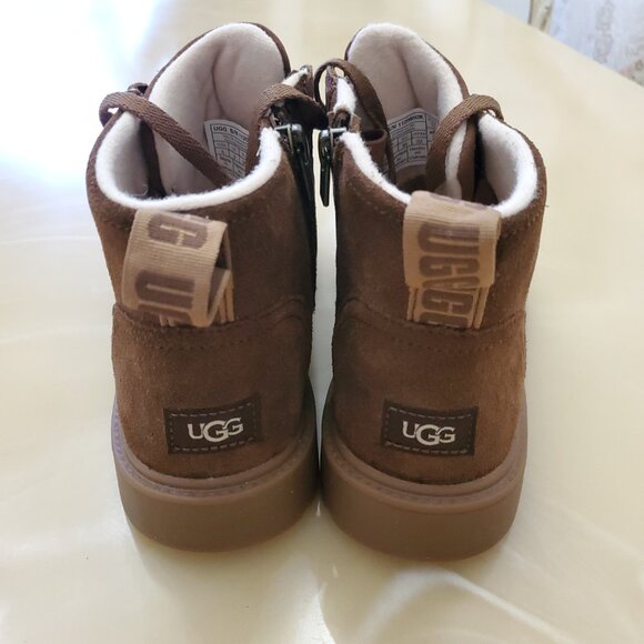 UGG Kids Chelham Weather Boot Walnut Suede Size 3 - Picture 6 of 12